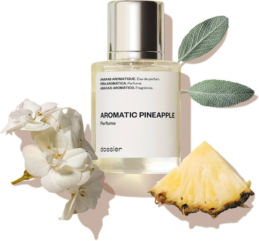 Perfume Aromatic Pineapple Dossier Inspiración de Y de YSL Piña jugosa se une a la limpieza herbal de la Salvia y los Conos de Enebro para una sensación crispy y vibrante. decant 3 ml | Inspirado en fragancias originales