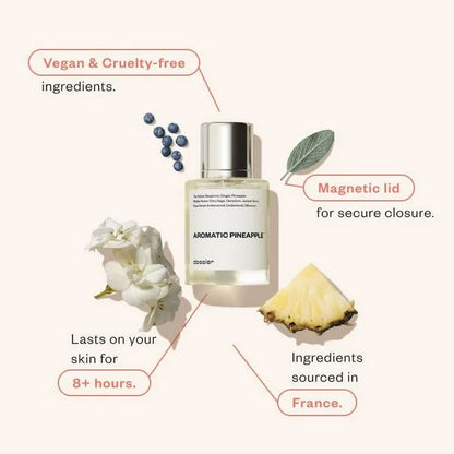 Aromatic Pineapple Dossier Inspiración de Y de YSL Piña jugosa se une a la limpieza herbal de la Salvia y los Conos de Enebro para una sensación crispy y vibrante.